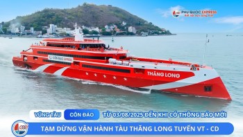 Thông báo tạm dừng tàu Vũng Tàu - Côn Đảo và hướng dẫn hoàn, đổi vé
