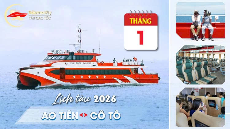 Lịch tàu Phú Quốc Express Ao Tiên - Cô Tô tháng 1