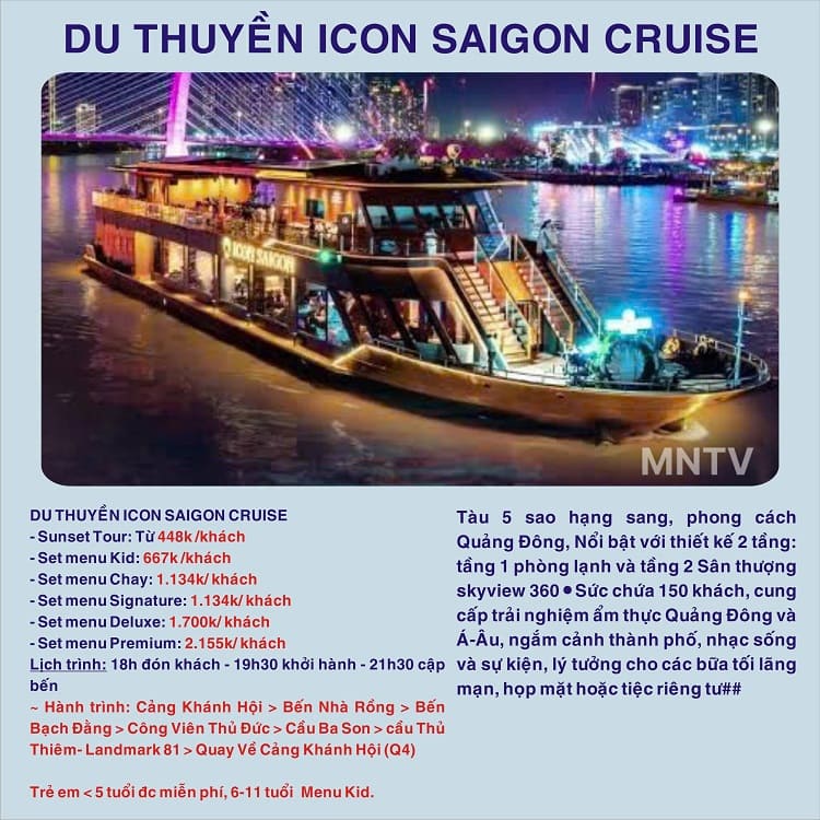 Cách Đặt Chỗ Booking Du Thuyền Sông Sài Gòn View Đẹp, Nhận Vé Nhanh